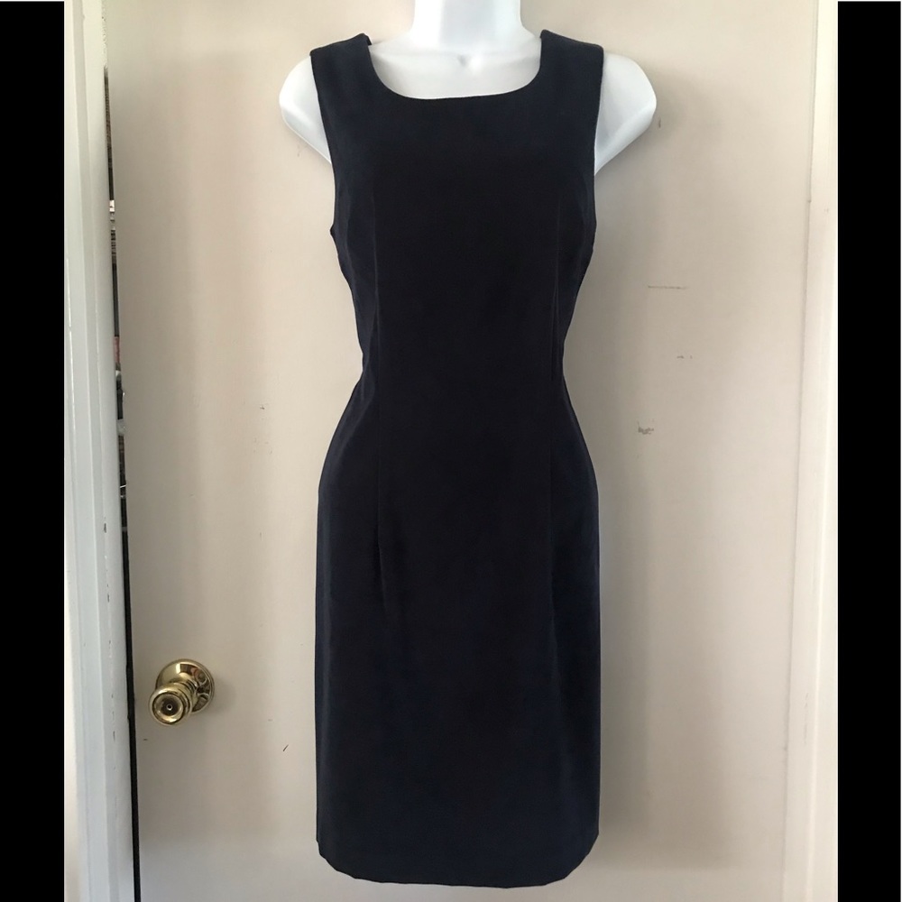 Velvet Fitted Dress Dark Blue